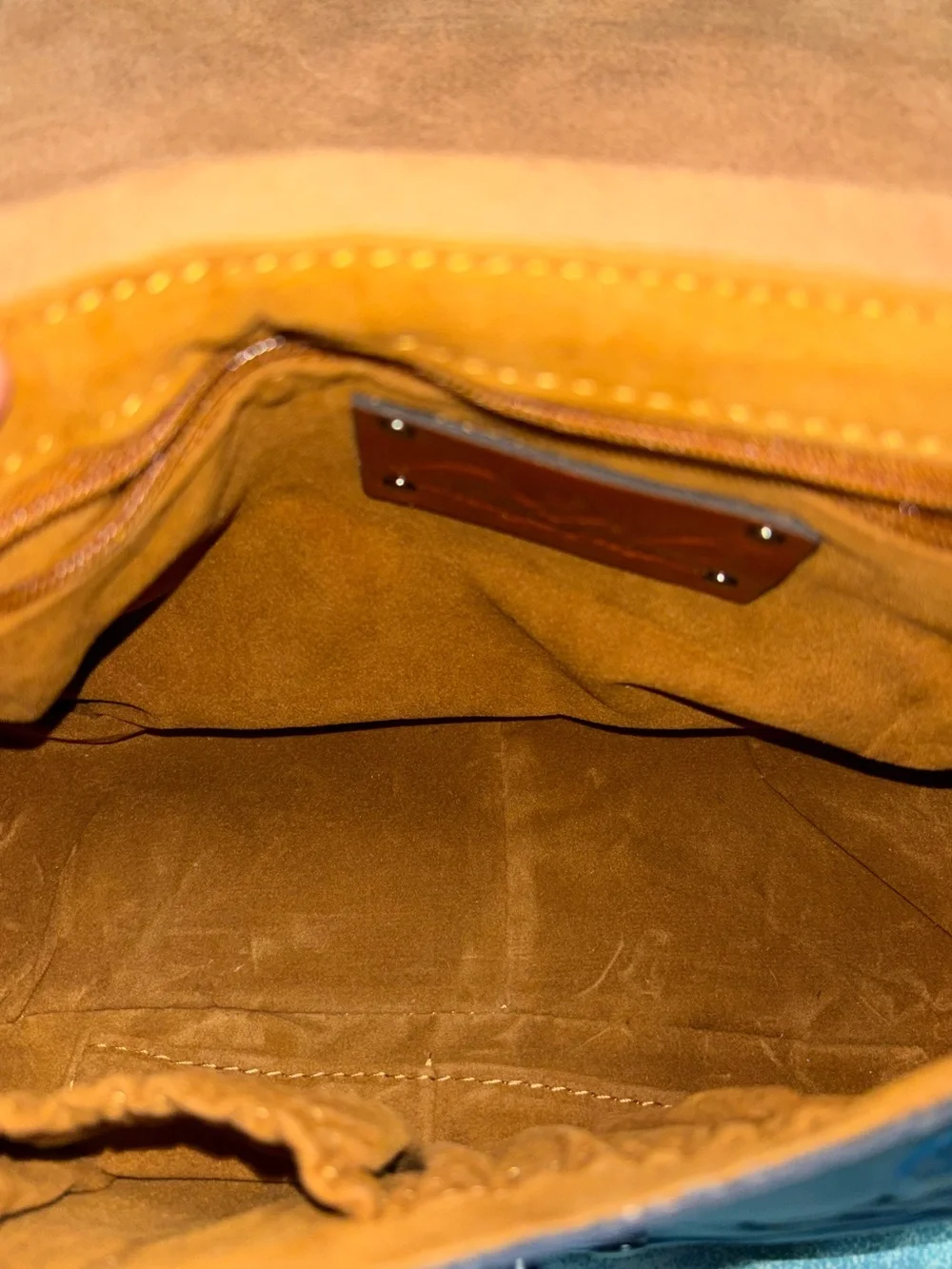 Patricia Nash Lucia blue coral Rose Tooled Crossbody purse